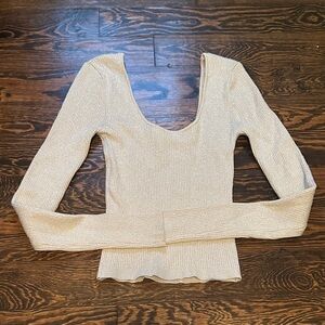 RSQ gold sparkly Long Sleeve Women's Top